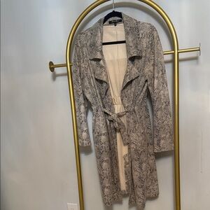 Snakeskin Patterned Trench Coat